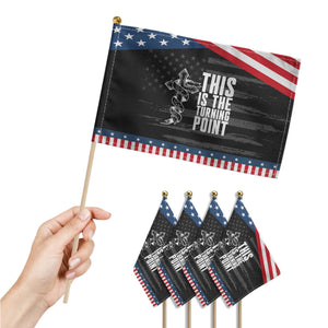 This is the Turning Point Patriotic Handheld Flag Husband Father Patriot Charlie Kirk Tribute Christian Faith TS02 Print Your Wear