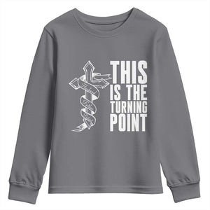 This is the Turning Point Youth Sweatshirt Husband Father Patriot Charlie Kirk Tribute Christian Faith TS02 Charcoal Print Your Wear