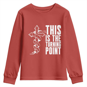 This is the Turning Point Youth Sweatshirt Husband Father Patriot Charlie Kirk Tribute Christian Faith TS02 Red Print Your Wear