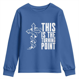 This is the Turning Point Youth Sweatshirt Husband Father Patriot Charlie Kirk Tribute Christian Faith TS02 Royal Blue Print Your Wear