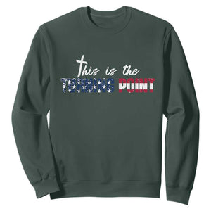 This is The Turning Point Sweatshirt Patriotic American Flag Graphic TS02 Dark Forest Green Print Your Wear
