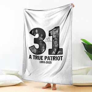 Freedom Number 31 Tribute Graphic Throw Blanket Thank You Charlie Kirk A True Patriot Memorial TS02 Print Your Wear