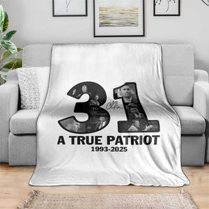 Freedom Number 31 Tribute Graphic Throw Blanket Thank You Charlie Kirk A True Patriot Memorial TS02 Print Your Wear