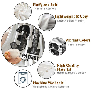 Freedom Number 31 Tribute Graphic Throw Blanket Thank You Charlie Kirk A True Patriot Memorial TS02 Print Your Wear