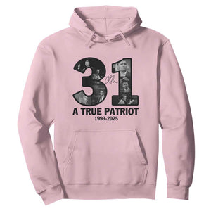 Freedom Number 31 Tribute Graphic Hoodie Thank You Charlie Kirk A True Patriot Memorial TS02 Light Pink Print Your Wear