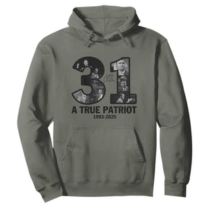 Freedom Number 31 Tribute Graphic Hoodie Thank You Charlie Kirk A True Patriot Memorial TS02 Military Green Print Your Wear