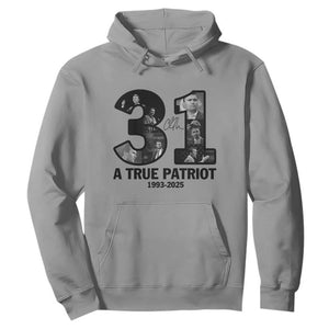 Freedom Number 31 Tribute Graphic Hoodie Thank You Charlie Kirk A True Patriot Memorial TS02 Sport Gray Print Your Wear