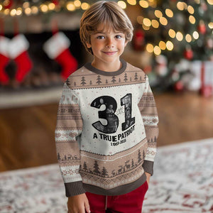 Freedom Number 31 Tribute Graphic Ugly Christmas Sweater Thank You Charlie Kirk A True Patriot Memorial TS02 Mocha Mousse Print Your Wear