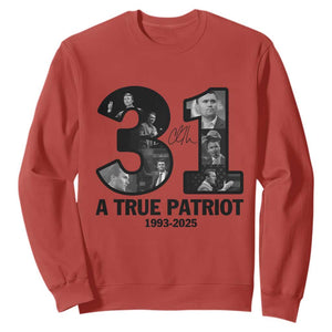 Freedom Number 31 Tribute Graphic Sweatshirt Thank You Charlie Kirk A True Patriot Memorial TS02 Red Print Your Wear