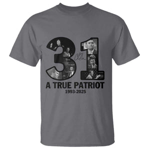 Freedom Number 31 Tribute Graphic T Shirt Thank You Charlie Kirk A True Patriot Memorial TS02 Charcoal Print Your Wear