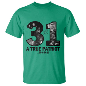 Freedom Number 31 Tribute Graphic T Shirt Thank You Charlie Kirk A True Patriot Memorial TS02 Irish Green Print Your Wear