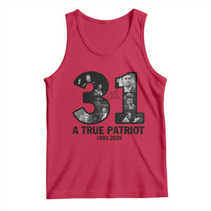 Freedom Number 31 Tribute Graphic Tank Top Thank You Charlie Kirk A True Patriot Memorial TS02 Red Print Your Wear