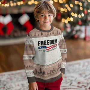 Freedom This Is The Turning Point Ugly Christmas Sweater True Patriot Liberty Defender American Flag TS02 Mocha Mousse Print Your Wear
