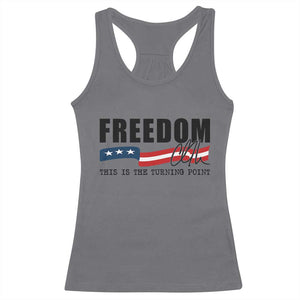 Freedom This Is The Turning Point Racerback Tank Top True Patriot Liberty Defender American Flag TS02 Charcoal Print Your Wear