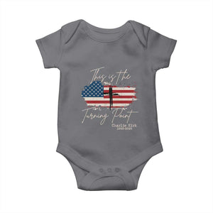 This is The Turning Point Memorial Baby Onesie Tribute to A True Patriot Christian Faith American Flag TS02 Charcoal Print Your Wear