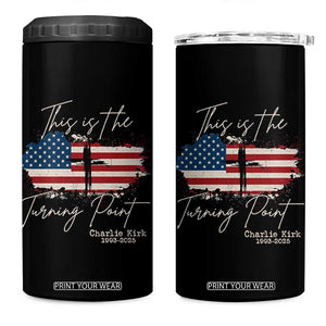 This is The Turning Point Memorial 4 in 1 Can Cooler Tumbler Tribute to A True Patriot Christian Faith American Flag TS02 One Size: 16 oz Black Print Your Wear