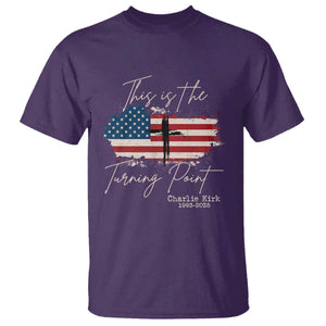 This is The Turning Point Memorial T Shirt Tribute to A True Patriot Christian Faith American Flag TS02 Purple Print Your Wear