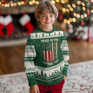 We the People Turning Point Ugly Christmas Sweater Vintage American Flag and Freedom Patriotic Eagle TS02 Forest Green Beige Print Your Wear