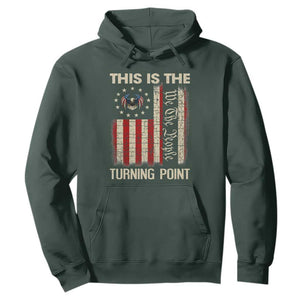 We the People Turning Point Hoodie Vintage American Flag and Freedom Patriotic Eagle TS02 Dark Forest Green Print Your Wear