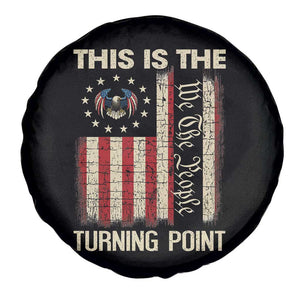 We the People Turning Point Spare Tire Cover Vintage American Flag and Freedom Patriotic Eagle TS02 Print Your Wear