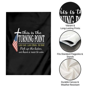 Faith Fueled Turning Point Garden Flag Christian Patriot Cross and American Flag TS02 Print Your Wear