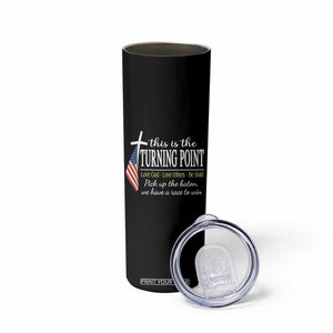 Faith Fueled Turning Point Skinny Tumbler Christian Patriot Cross and American Flag TS02 Print Your Wear