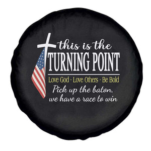Faith Fueled Turning Point Spare Tire Cover Christian Patriot Cross and American Flag TS02 Print Your Wear