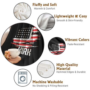 American Flag Kirk Throw Blanket Distressed Patriotic Team Charlie Tribute TS02 Print Your Wear