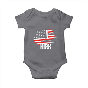 American Flag Kirk Baby Onesie Distressed Patriotic Team Charlie Tribute TS02 Charcoal Print Your Wear