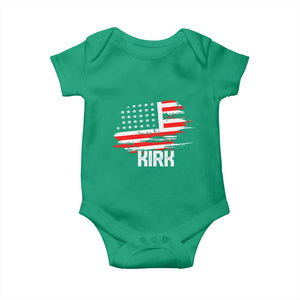 American Flag Kirk Baby Onesie Distressed Patriotic Team Charlie Tribute TS02 Irish Green Print Your Wear