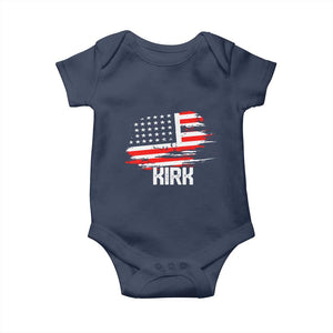 American Flag Kirk Baby Onesie Distressed Patriotic Team Charlie Tribute TS02 Navy Print Your Wear