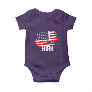 American Flag Kirk Baby Onesie Distressed Patriotic Team Charlie Tribute TS02 Purple Print Your Wear