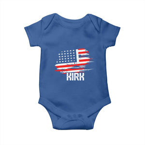 American Flag Kirk Baby Onesie Distressed Patriotic Team Charlie Tribute TS02 Royal Blue Print Your Wear
