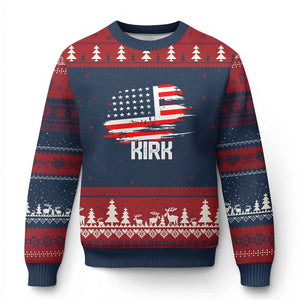 American Flag Kirk Ugly Christmas Sweater Distressed Patriotic Team Charlie Tribute TS02 Navy Red Print Your Wear