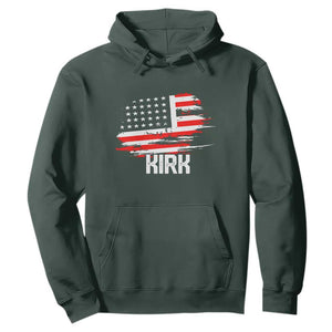American Flag Kirk Hoodie Distressed Patriotic Team Charlie Tribute TS02 Dark Forest Green Print Your Wear