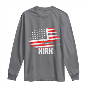 American Flag Kirk Long Sleeve Shirt Distressed Patriotic Team Charlie Tribute TS02 Charcoal Print Your Wear