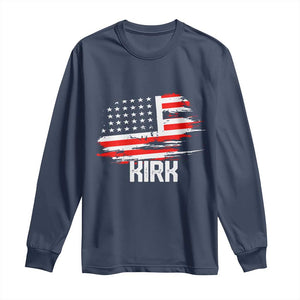 American Flag Kirk Long Sleeve Shirt Distressed Patriotic Team Charlie Tribute TS02 Navy Print Your Wear