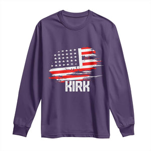 American Flag Kirk Long Sleeve Shirt Distressed Patriotic Team Charlie Tribute TS02 Purple Print Your Wear