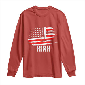 American Flag Kirk Long Sleeve Shirt Distressed Patriotic Team Charlie Tribute TS02 Red Print Your Wear
