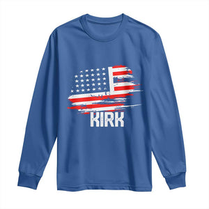 American Flag Kirk Long Sleeve Shirt Distressed Patriotic Team Charlie Tribute TS02 Royal Blue Print Your Wear