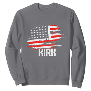 American Flag Kirk Sweatshirt Distressed Patriotic Team Charlie Tribute TS02 Charcoal Print Your Wear