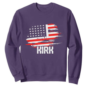 American Flag Kirk Sweatshirt Distressed Patriotic Team Charlie Tribute TS02 Purple Print Your Wear
