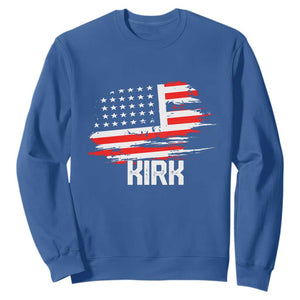 American Flag Kirk Sweatshirt Distressed Patriotic Team Charlie Tribute TS02 Royal Blue Print Your Wear