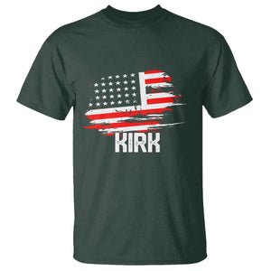 American Flag Kirk T Shirt Distressed Patriotic Team Charlie Tribute TS02 Dark Forest Green Print Your Wear