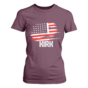 American Flag Kirk T Shirt For Women Distressed Patriotic Team Charlie Tribute TS02 Maroon Print Your Wear