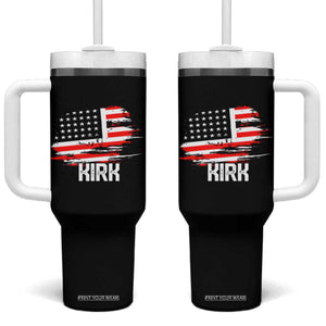 American Flag Kirk Tumbler With Handle Distressed Patriotic Team Charlie Tribute TS02 One Size: 40 oz Black Print Your Wear