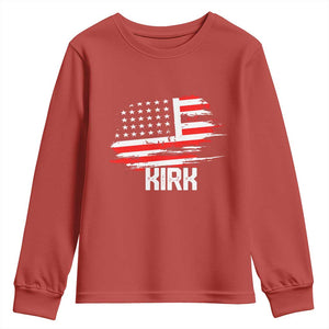 American Flag Kirk Youth Sweatshirt Distressed Patriotic Team Charlie Tribute TS02 Red Print Your Wear