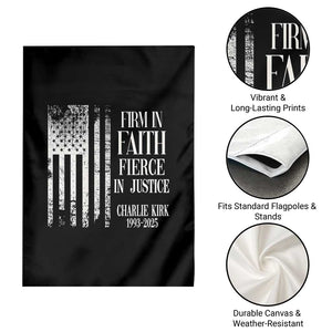 Charlie Kirk Patriotic Memorial Garden Flag Firm in Faith Fierce in Justice American Flag TS02 Print Your Wear