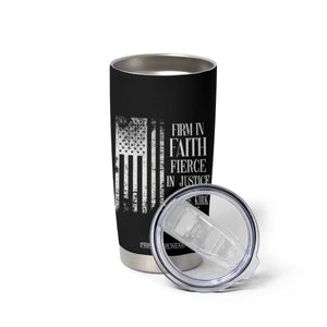 Charlie Kirk Patriotic Memorial Tumbler Cup Firm in Faith Fierce in Justice American Flag TS02 Print Your Wear