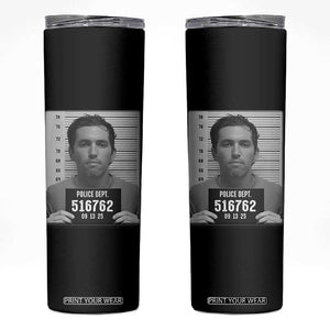 Tyler Robinson Mugshot Skinny Tumbler Justice For Charlie Kirk TS02 Black Print Your Wear